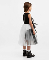 Платье без рукавов текстильное чёрно-белое для девочки