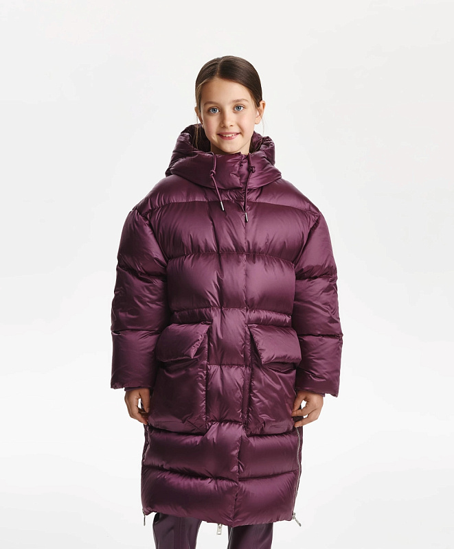 Пальто для девочки зимнее стёганое на натуральном пуху