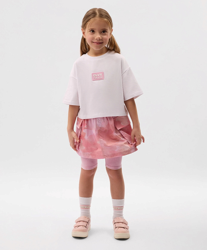 Футболка укороченная для девочки белая