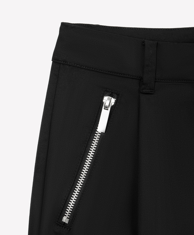 Брюки для мальчика зауженные к низу чёрные из твила