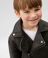 Куртка-косуха для мальчика из потертой экокожи