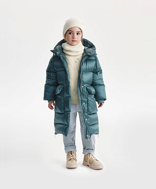 Пальто для девочки зимнее стёганое на натуральном пуху