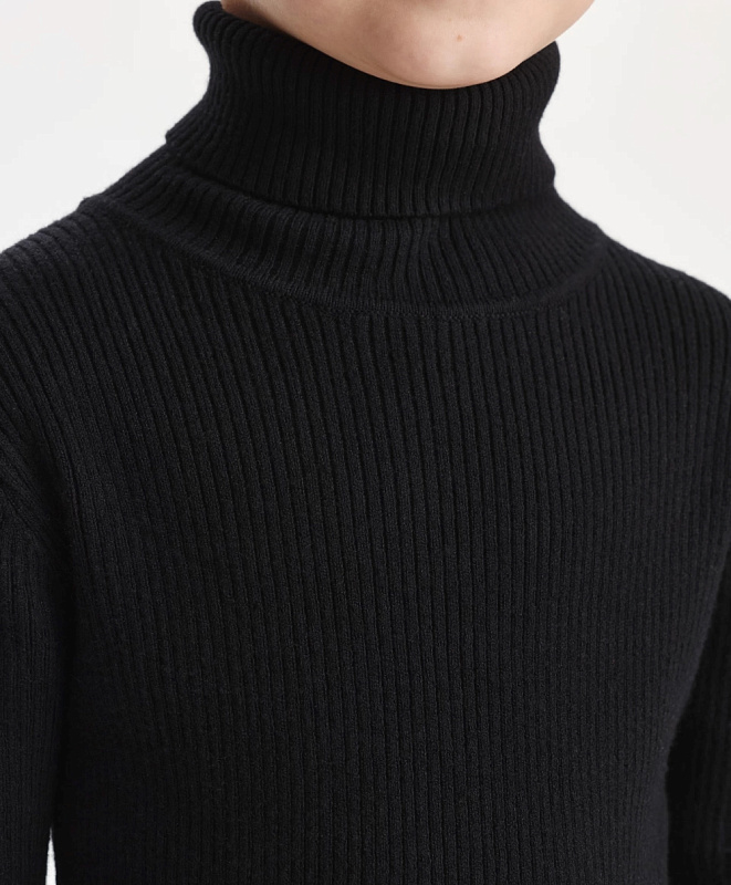 Водолазка для мальчика вязаная черная