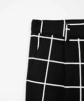 Брюки зауженные текстильные в клетку чёрные для мальчика