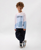 Лонгслив для мальчика с принтом белый