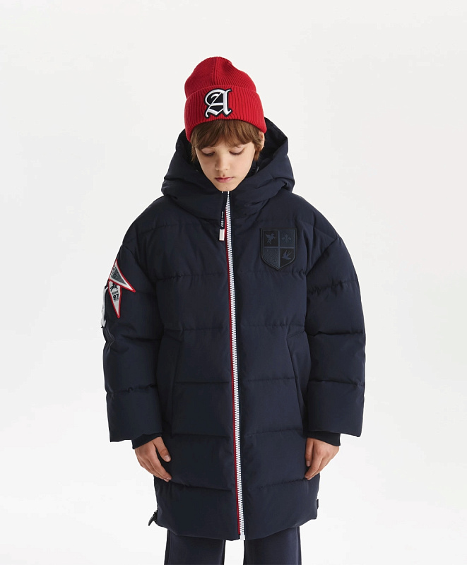 Полупальто для мальчика стеганое на искусственном пуху плащевое