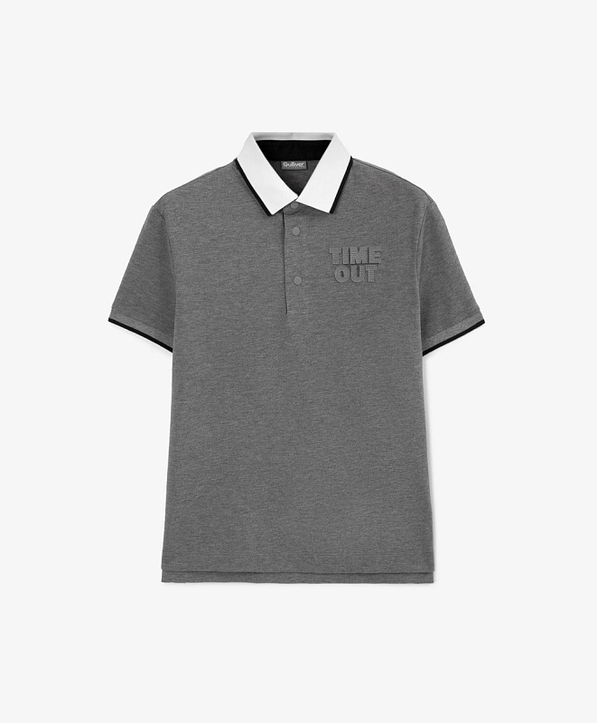 Поло с коротким рукавом для мальчика серое
