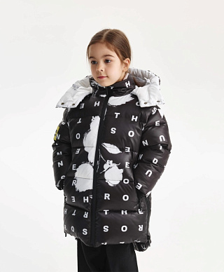 Пальто зимнее стёганое на натуральном пуху для девочки