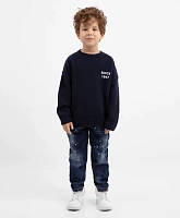 Джинсы утеплённые на флисе синие для мальчика