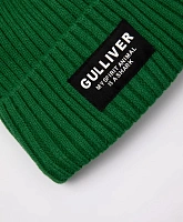 Шапка вязаная на флисовой подкладке с помпоном зелёная для мальчика