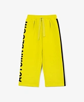 Брюки трикотажные прямой свободной формы с лампасами жёлтые для девочки