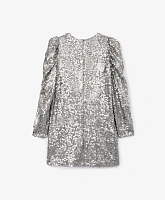 Платье с длинным рукавом и серебристыми пайетками для девочки