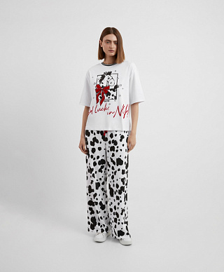 Пижама женская трикотажная с принтом