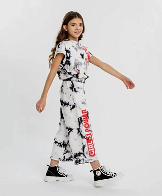 Брюки спортивные с принтом для девочки