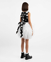 Платье в горох с пышной юбкой из сетки черно-белое для девочки