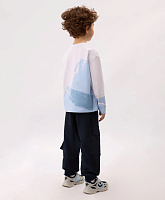 Лонгслив для мальчика с принтом белый