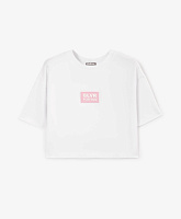 Футболка укороченная для девочки белая