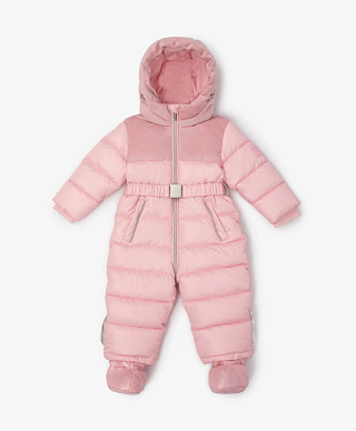 Комбинезон осенний на искусственном пуху розовый для девочки