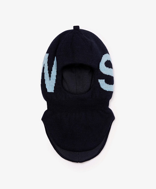 Шлем вязаный утепленный для мальчика