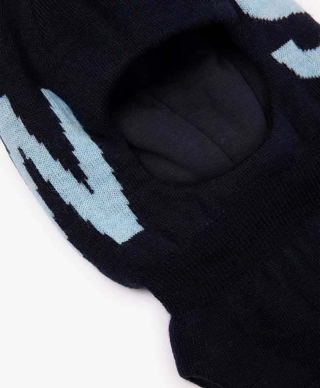 Шлем вязаный утепленный для мальчика