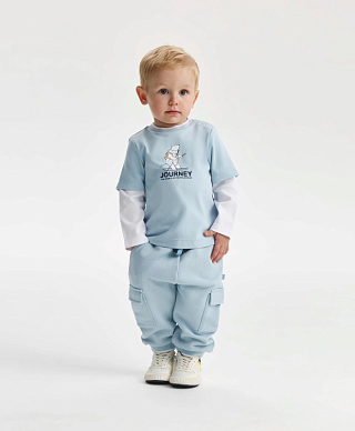 Брюки с карманами-карго трикотажные для мальчика