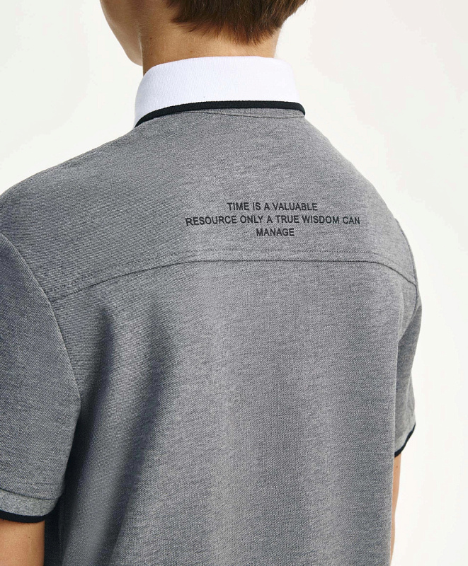 Поло с коротким рукавом для мальчика серое