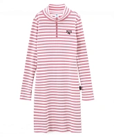 Платье-водолазка в полоску для девочки