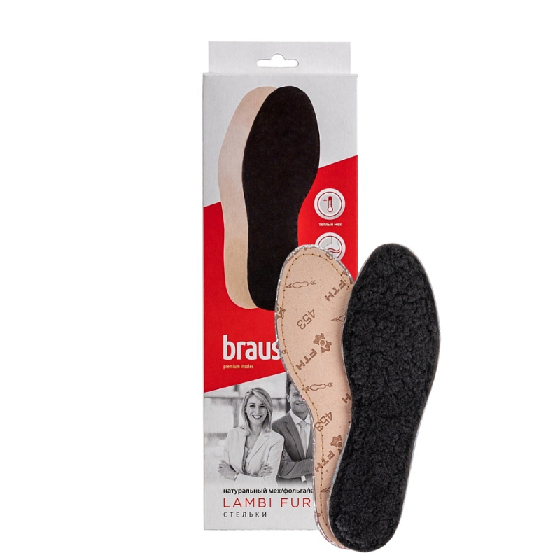 BRAUS Стельки из натурального меха LAMBY FUR р.41-42/40