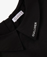 Платье без рукавов текстильное чёрно-белое для девочки