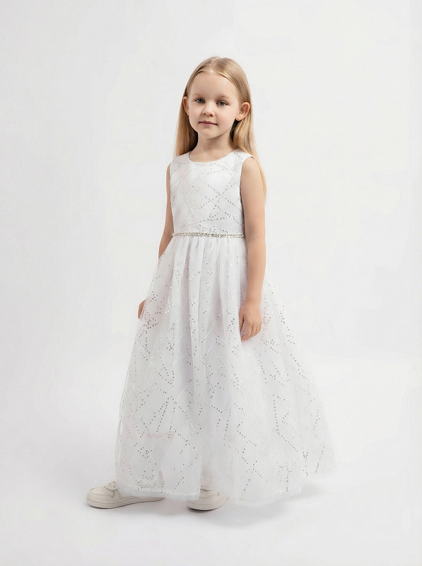 Платье детское из сетки с паетками