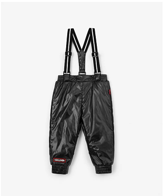 Брюки утепленные плащевые с эластичными лямками для мальчика