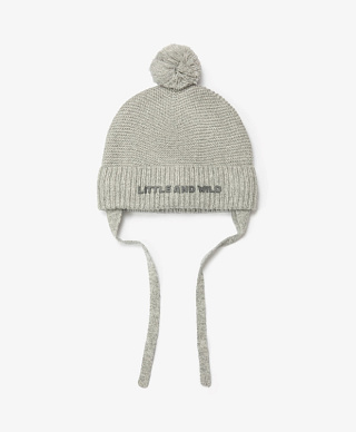 Шапка вязаная с помпоном на подкладке