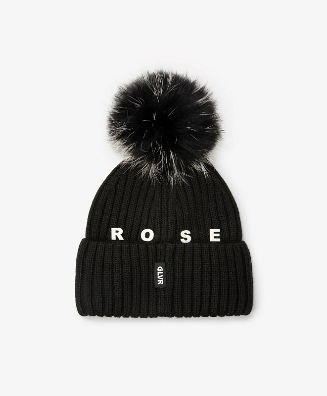 Шапка вязаная для девочки на флисе