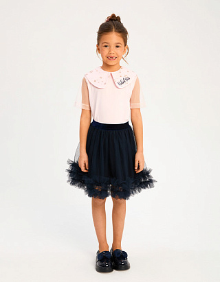 Футболка с воротником для девочки