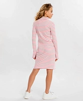 Платье-водолазка в полоску для девочки