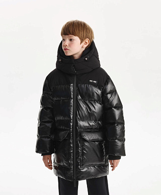 Полупальто для мальчика зимнее на искусственном пуху