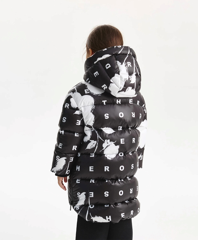 Пальто зимнее стёганое на натуральном пуху для девочки