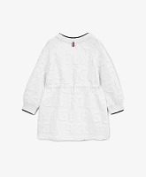 Платье с длинным рукавом из капитония белое для девочки
