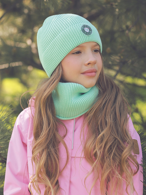 Комплект (шапка, снуд) для девочки