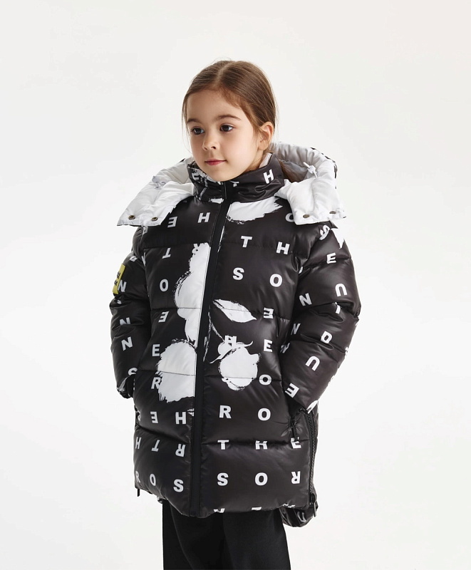 Пальто зимнее стёганое на натуральном пуху для девочки