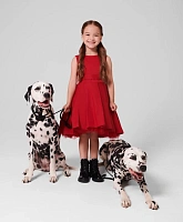 Платье текстильное без рукавов бордовое для девочки