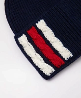 Шапка-бини вязаная синяя для девочки