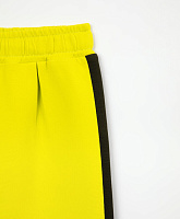 Брюки трикотажные прямой свободной формы с лампасами жёлтые для девочки