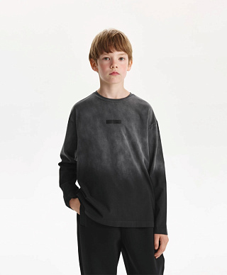 Лонгслив для мальчика вареный черный