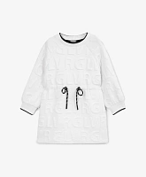 Платье с длинным рукавом из капитония белое для девочки