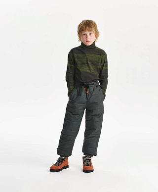 Брюки-джоггеры для мальчика утепленные стеганые из плащовки