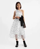 Платье асимметричное с пайетками для девочки