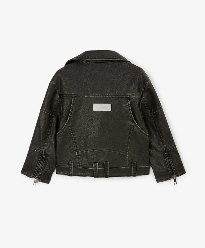 Куртка-косуха для мальчика из потертой экокожи