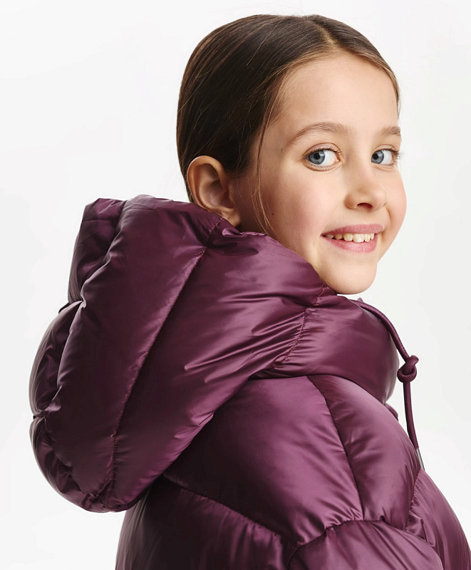 Пальто для девочки зимнее стёганое на натуральном пуху