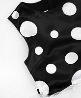 Платье в горох с пышной юбкой из сетки черно-белое для девочки